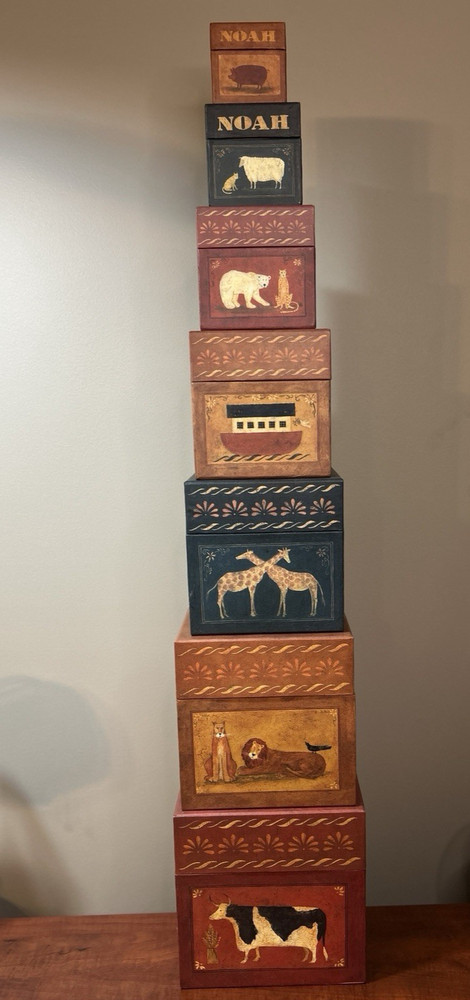 Bob's Boxes Noah's Peaceable Kingdom Set of 7 Nesting Boxes
