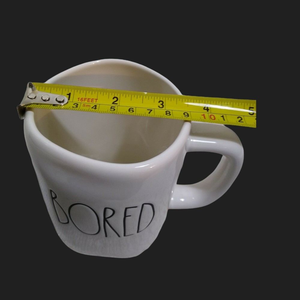 RAE DUNN by Magenta "Bored" White Ceramic Mug, Mint condition