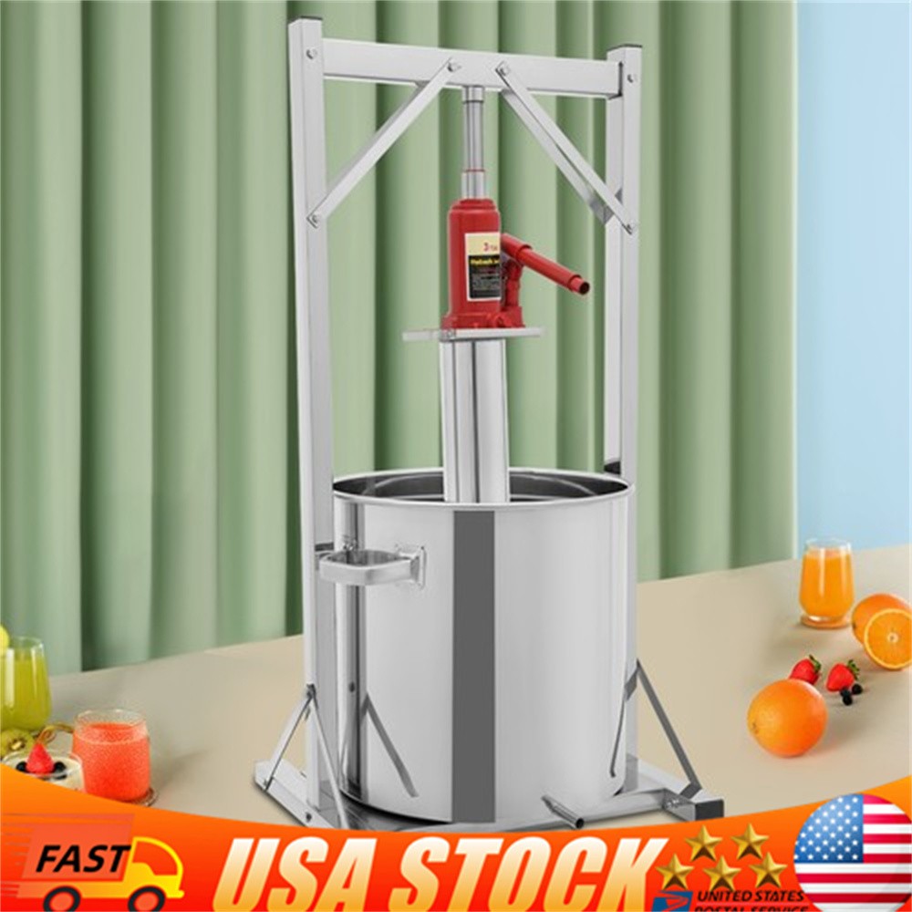 9.5Gal Fruit Wine Press, Manual Stainless Steel Cider Press with Hydraulic Jack