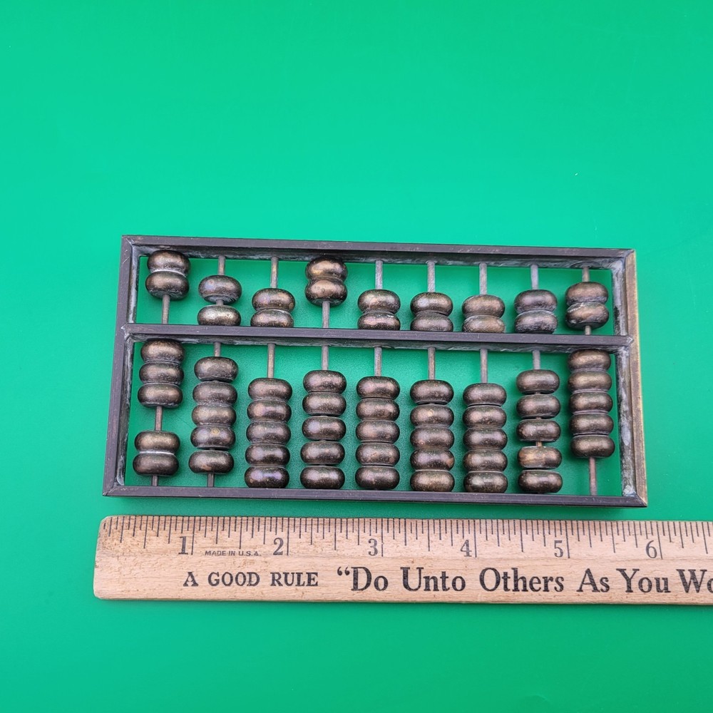 Vintage Solid Brass Abacus 6” x 3”