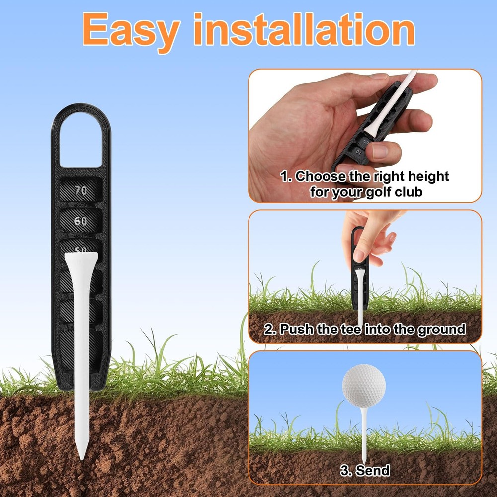 Golf Tee Height Adjuster, 6 Settings Plastic Adjustments Tee Height Positioner G