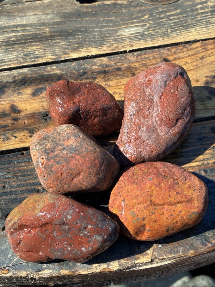 Fire Jasper Agates Chalcedony Rough Solid 1.8 Lbs Russian River