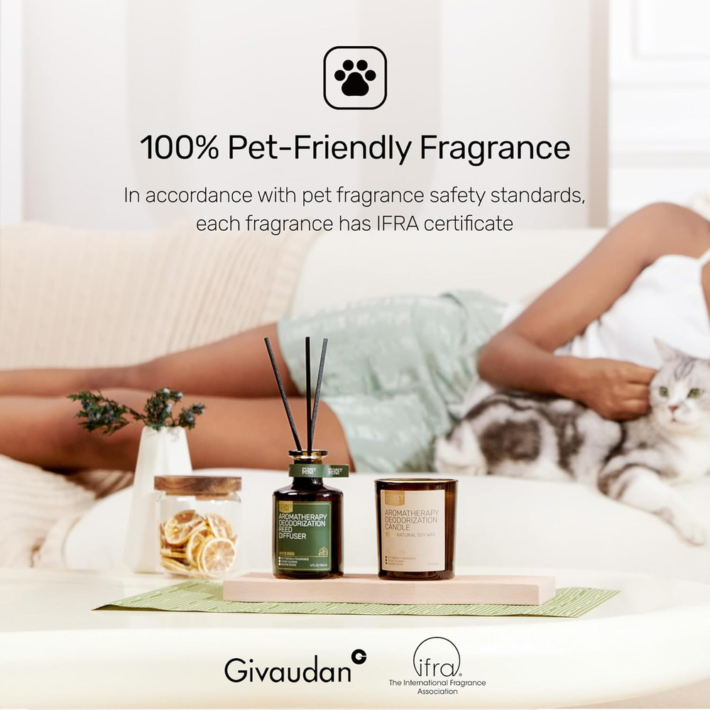 Reed Diffuser for Pet Odor Elimination, Lavender Cedar, Non-Toxic & Pet-Friendly