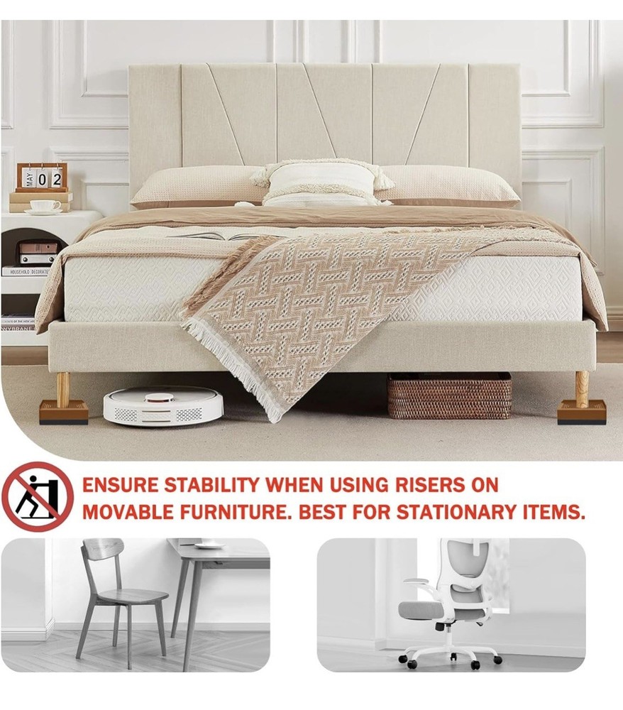 Furniture Risers Rectangle Adjustable Risers Blocks for Bed Sofa Table and Co...