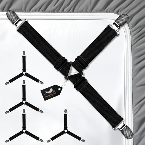 Adjustable Bed Sheet Holder Straps - Durable Grippers with Easy Installation -