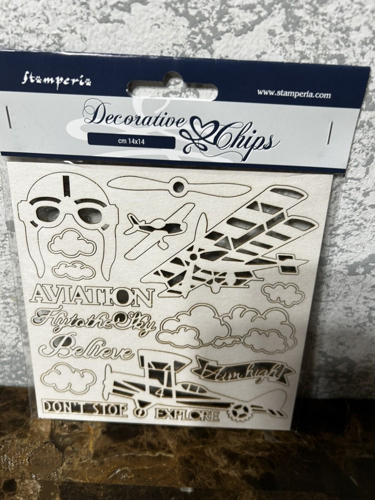 Stamperia Decorative chips light chipboard
