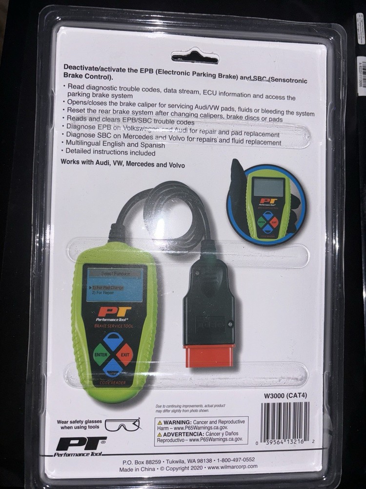 Performance Tool (PT) W3000 Electronic Parking Brake Tool NEW