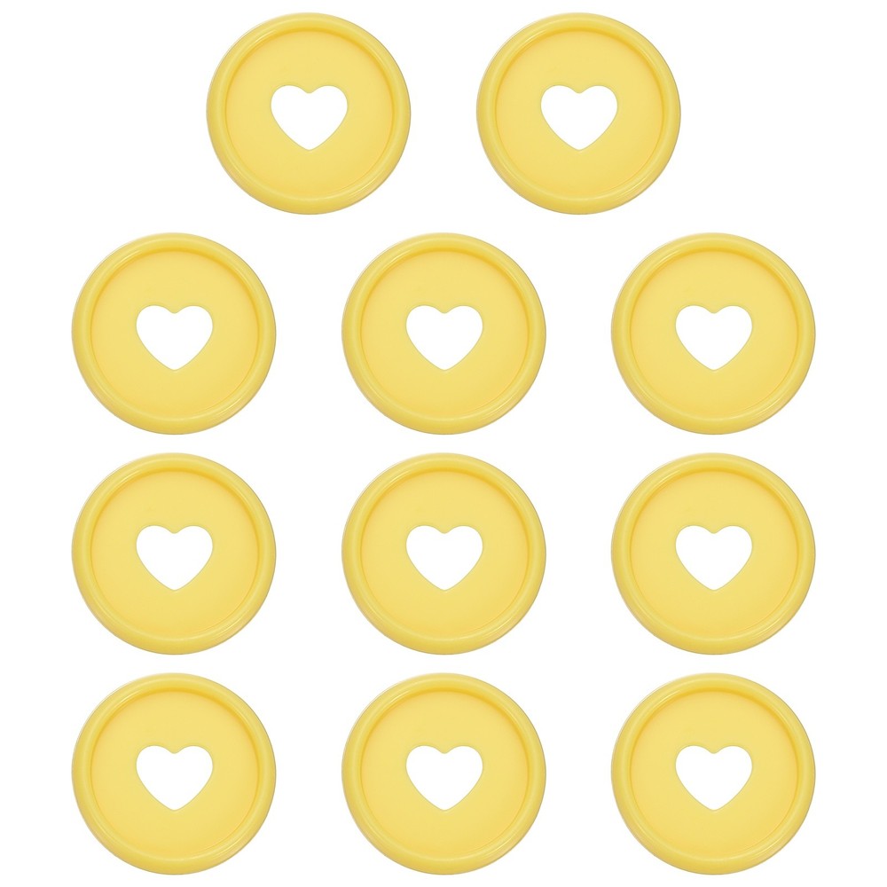 24mm Plastic Book Binding Discs, 11 Pack Expansion Discs Heart, Yellow