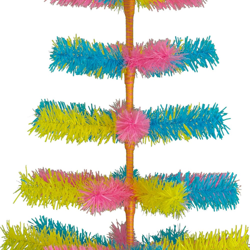 Easter Themed Multicolor Mixed Tinsel Christmas Trees Stand Included