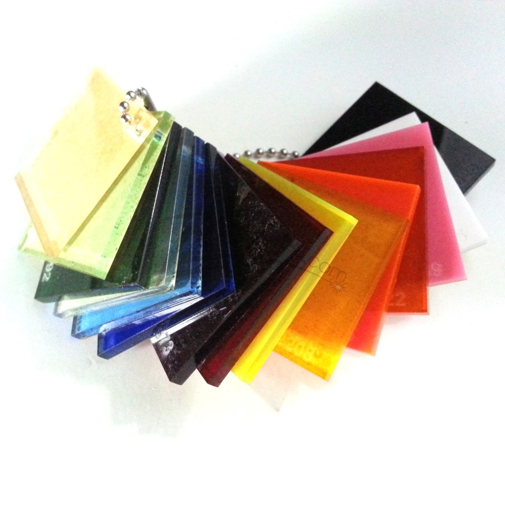(1) SAMPLE PIECE 1/8"x1.5"x1.5" Colored Acrylic Plastic Plexiglass Small Square