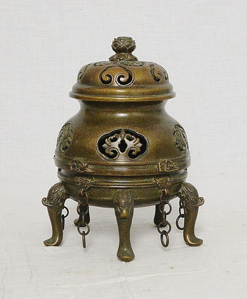 Chinese Bronze Incense Burner With Studio Mark M3755