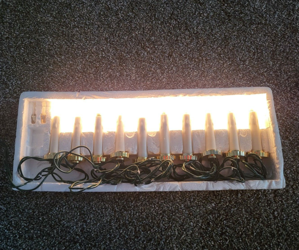 String of 10 Mini White Drip Candle Lights Christmas White