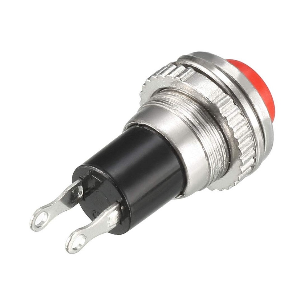 uxcell 10mm Mounting Red Momentary Push Button Switch SPST NO 5pcs-red,