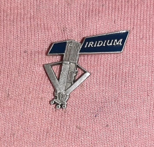 RARE Iridium Satellite Silver Tone Lapel Pin