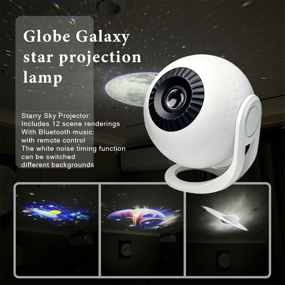 Galaxy Projector Lamp: 12 Scenes, Bluetooth Music, Starry Sky Lighting