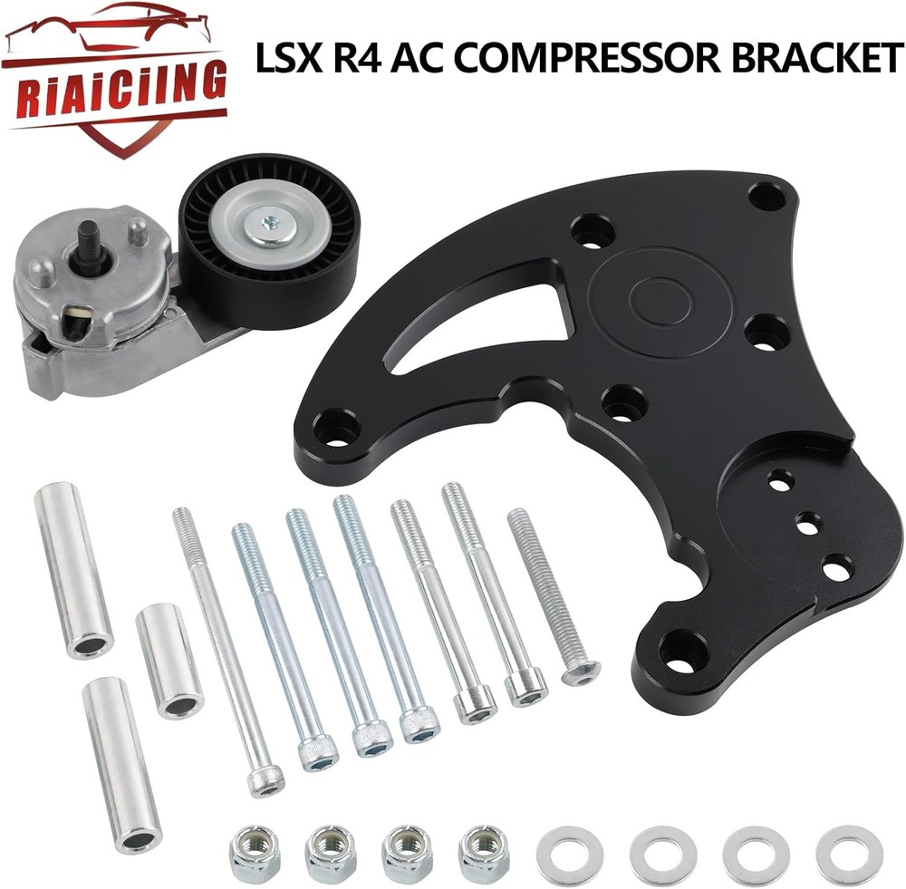 LS Swap R4 AC Compressor High Mount Bracket Kit with Belt