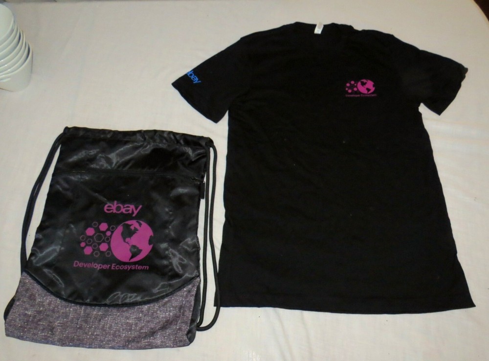 Ebay Developer Ecosystem Nylon Backpack and T-Shirt (Medium) - Unused