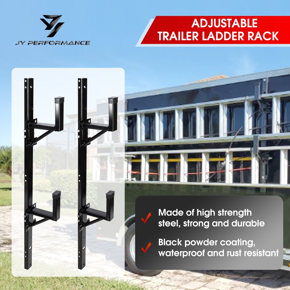 Adjustable Trailer Side Ladder Rack for Enclosed Trailers Exterior Wall Mount
