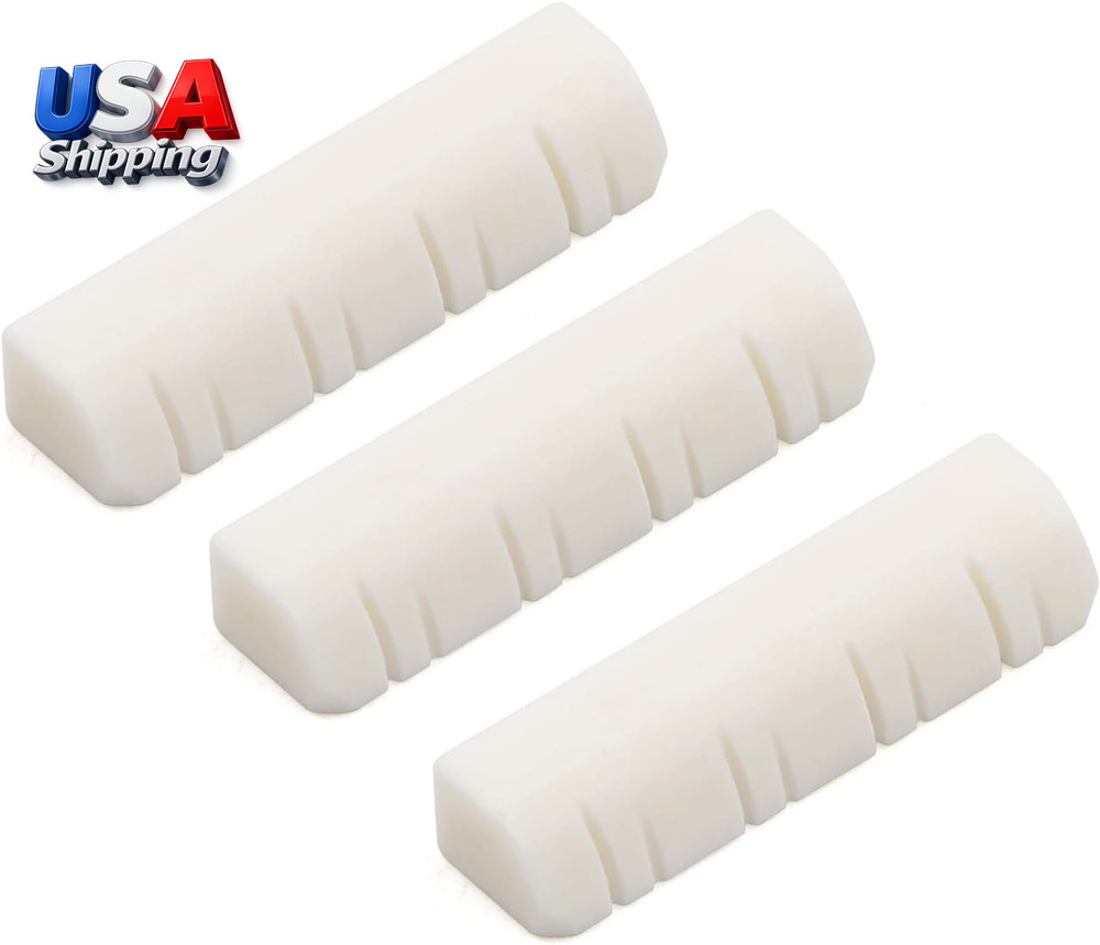 3PCS Bone Mandolin Upper Nut & Acoustic Guitar Nut, 8-String Silver Replacement