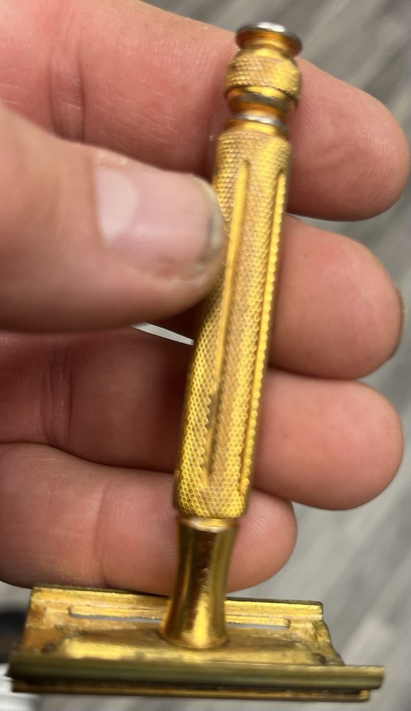 Vintage Gold Gillette Tech Razor With Box