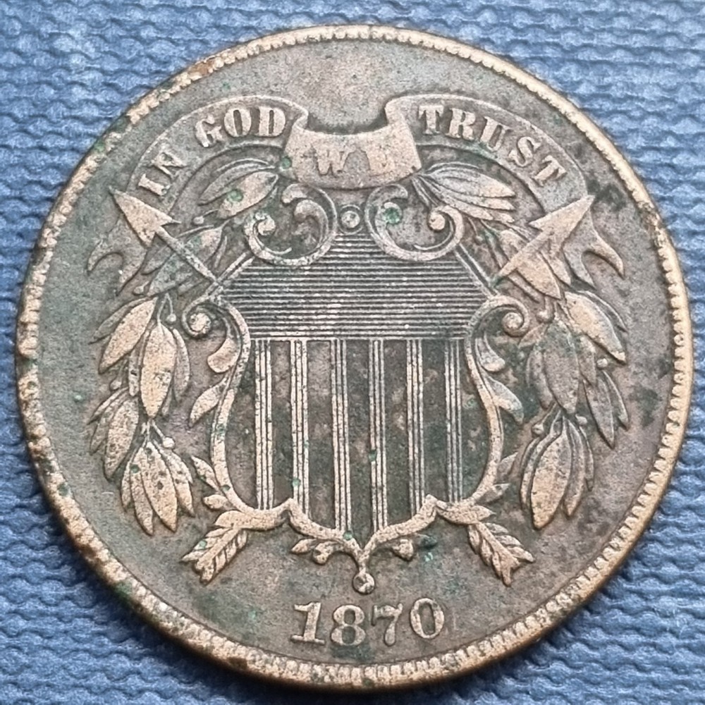 1870 Two Cent Piece 2c Better Grade XF Details #92821
