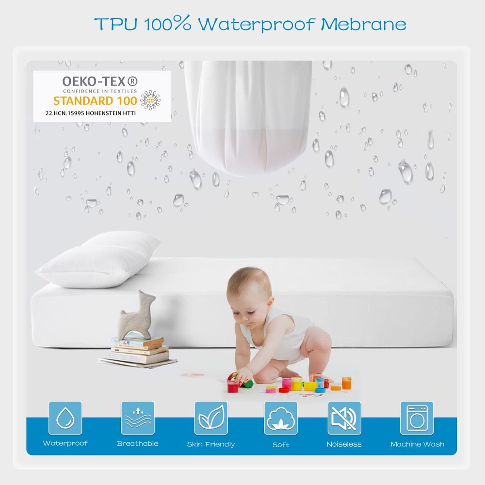 GRT 2 Pack 100% Waterproof Mattress Protector Twin Size, Breathable & Noiseless