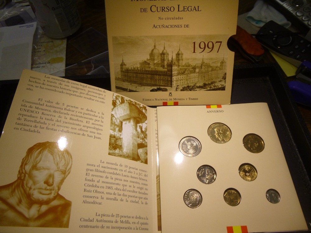 1997 Spain 8 coin set monedas Uncirculated