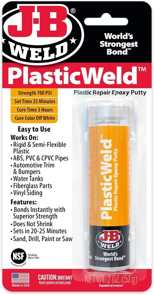 2 oz. PlasticWeld Epoxy Putty – Fast-Setting, Versatile Plastic Repair Solution
