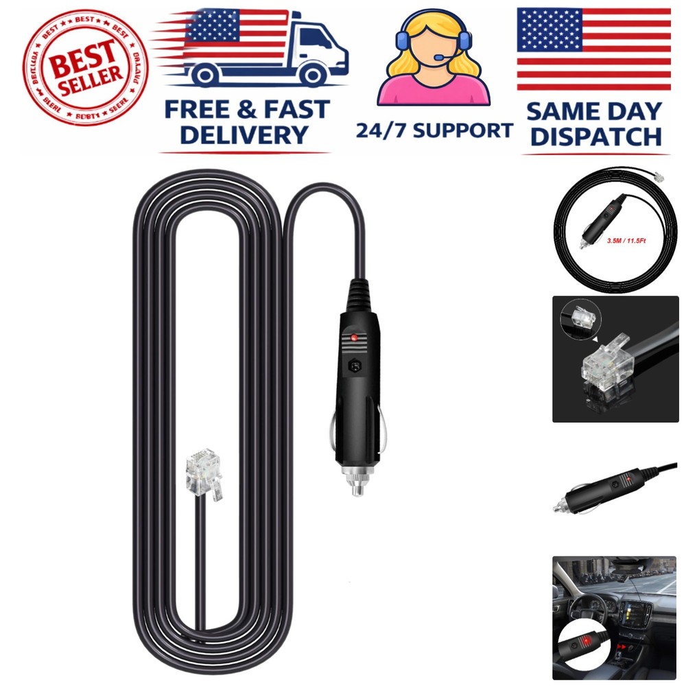 High-Quality 11.5ft Radar Power Cord for Uniden, Escort & Beltronics Detectors