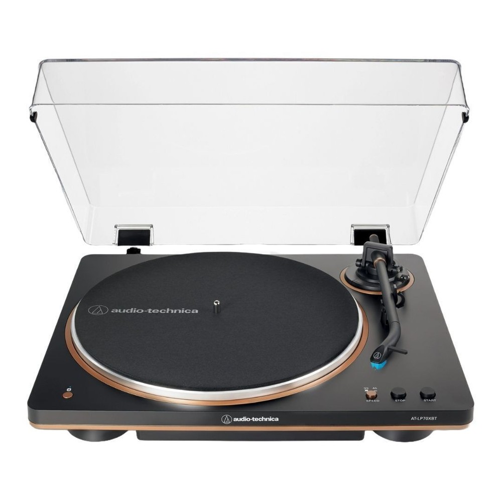 Audio-Technica AT-LP70XBT-BZ Wireless Turntable with Amplifier System Bundle