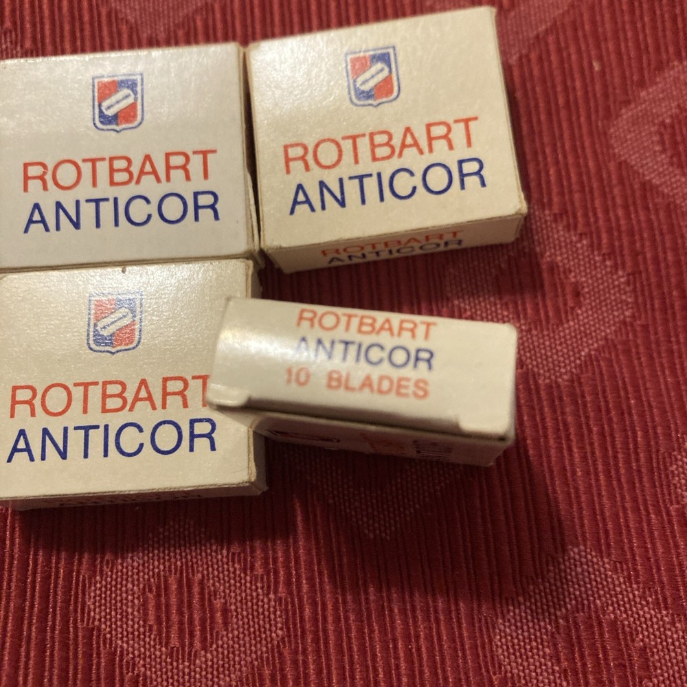 Vintage Rotbart Anticor razor blades - 4 Boxes 40 blades