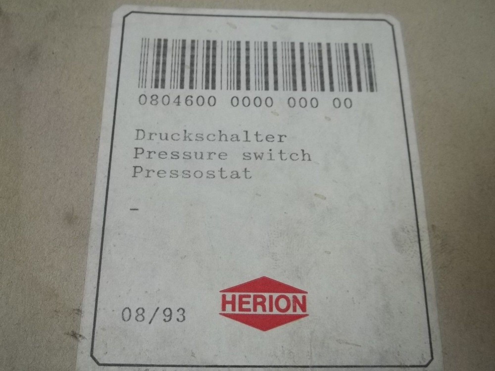 HERION 0804600 PRESSURE SWITCH NSMP