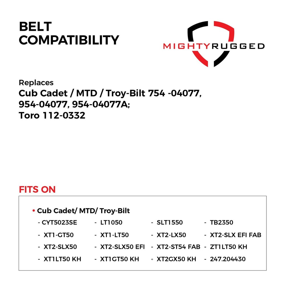 MightyRugged Deck Belt Replacement for Cub Cadet 50 Inch Deck, Grey