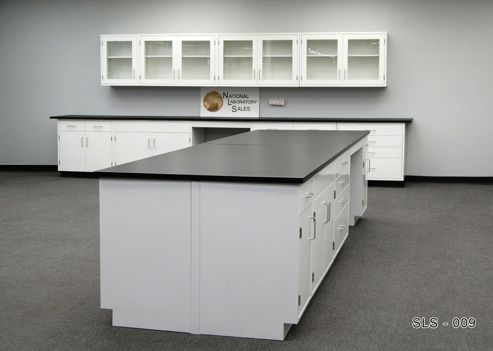 12'x4' Laboratory Island Cabinet Group w/ Countertops / E1-112