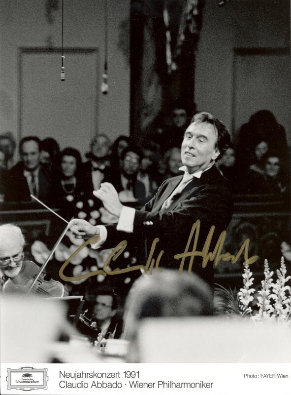 CLAUDIO ABBADO - PRINTED PHOTOGRAPH SIGNED IN INK