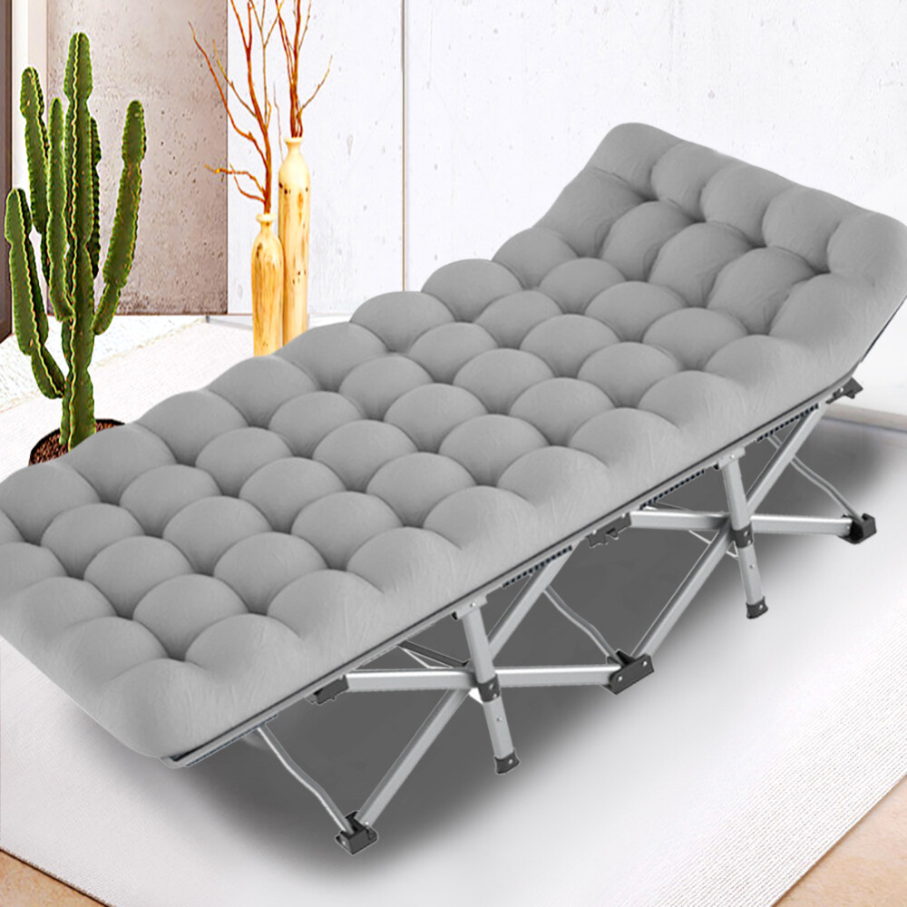 Camping Cot Double Layer 1200D Folding Bed Portable With Soft Mattress Carry Bag