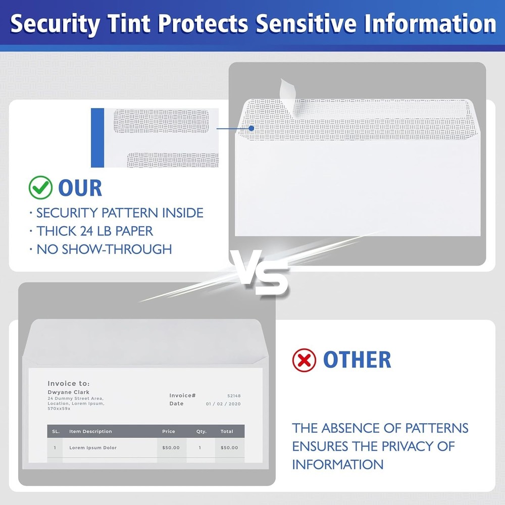 Protective Double Window Self-Seal Envelopes - 70 Count for Secure Mailings