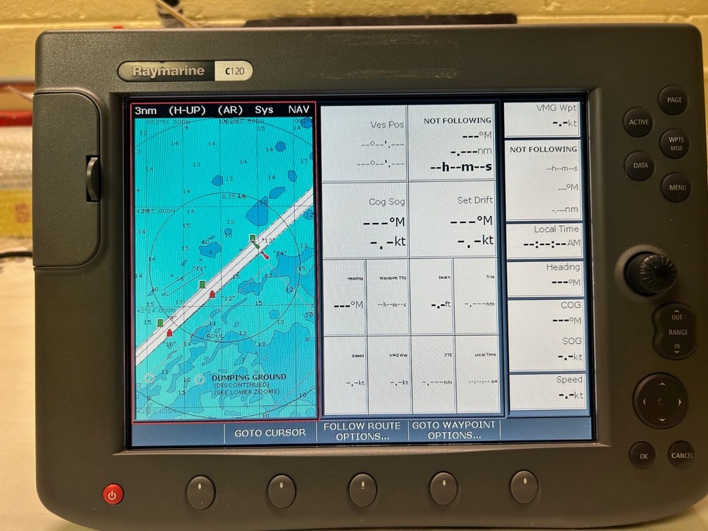 Raymarine C120 GPS Chartplotter - Fully Functional w/extras