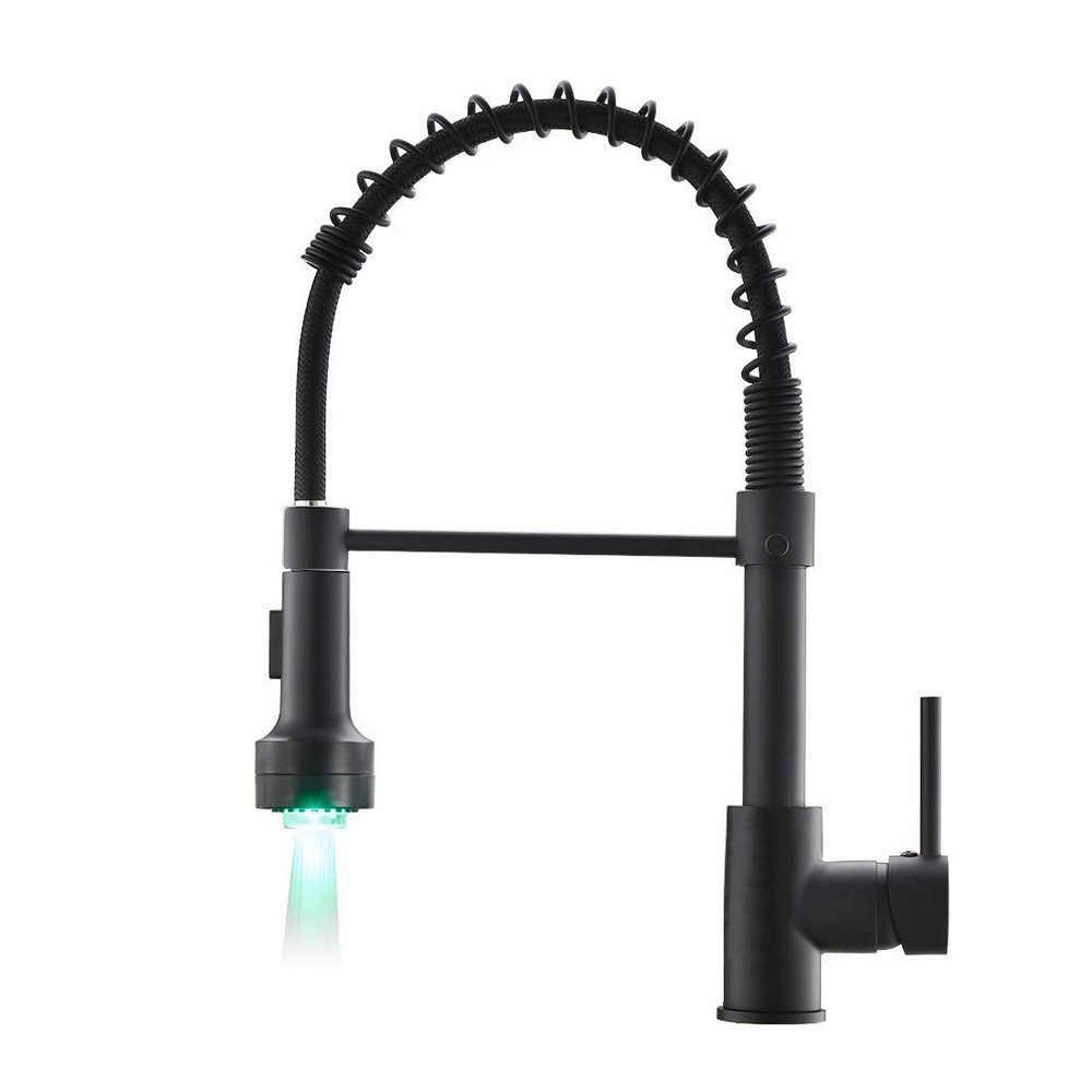 Kitchen Faucet with Sprayer, Modern Single Handle Pull Down Sprayer Spring Ma...