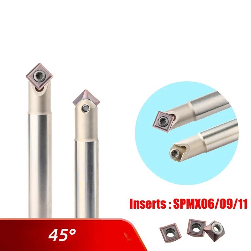45 Degree Fixed Point Chamfer Tools Holder CNC Lathe Cutter For SPMX Turning