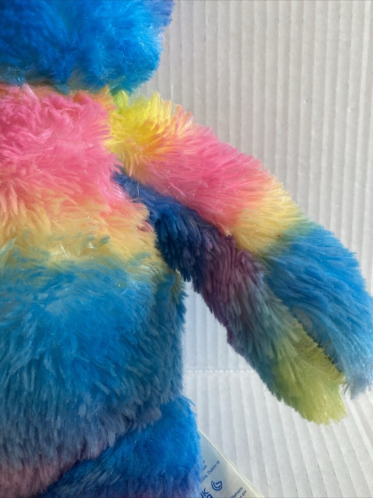 Build A Bear Workshop Rainbow Stripe Sparkle Bear 16” Plush Striped Stuffed Bear