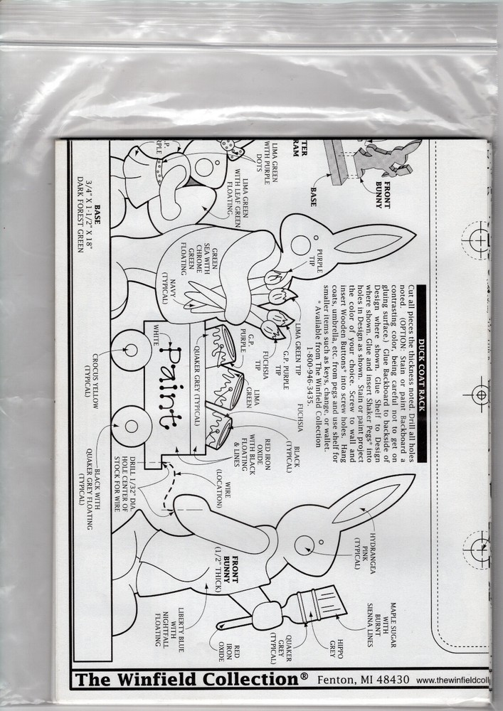 The Winfield Pattern Club Woodcraft Design Patterns ©2004 Set #104 Easter Spring