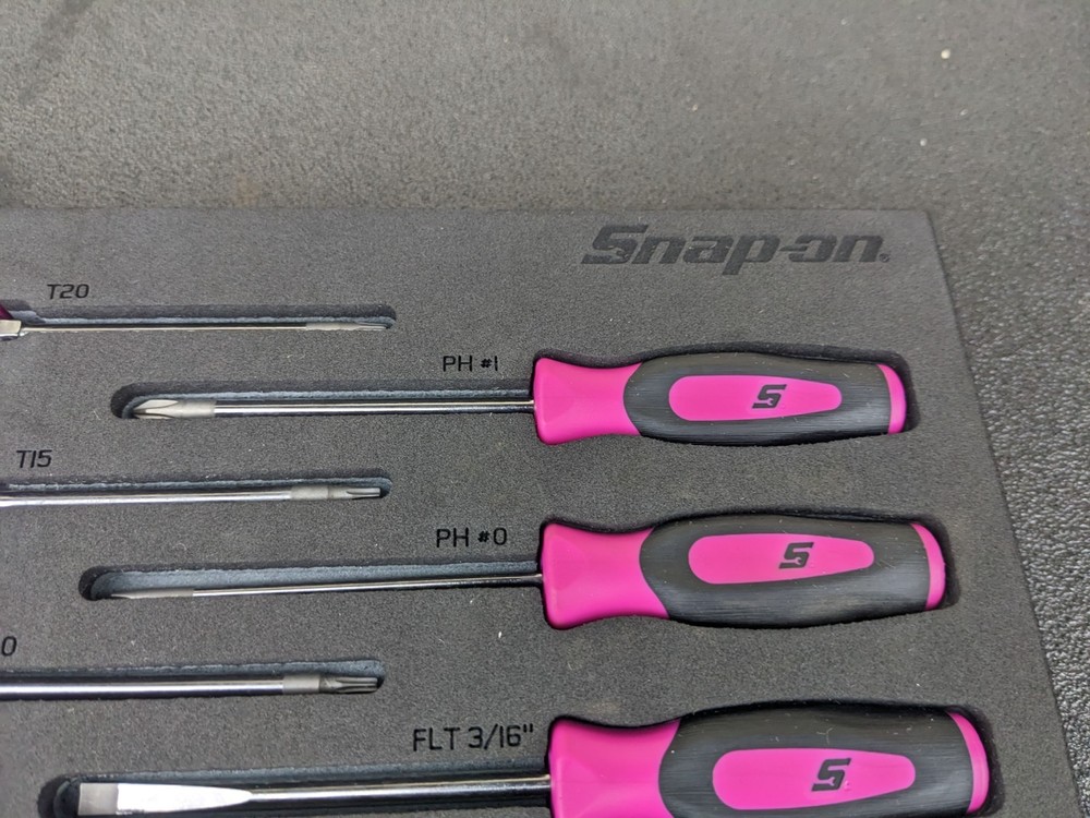 #bn763 Snap-On Tools NEW FMSGD03B Mini Screwdriver Pick Set Pink