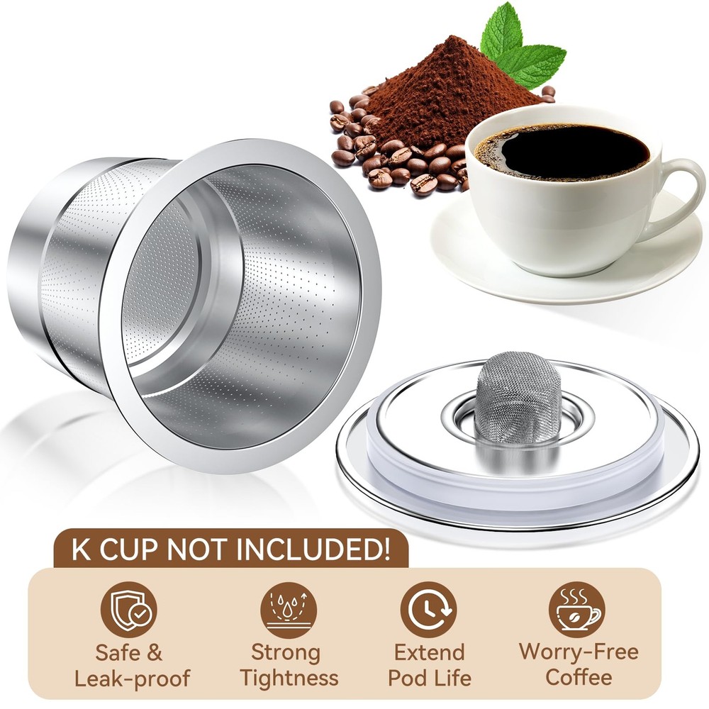 CAPMESSO 20 Pack Rubber Gasket for Reusable K Cups 20 Gaskets, White