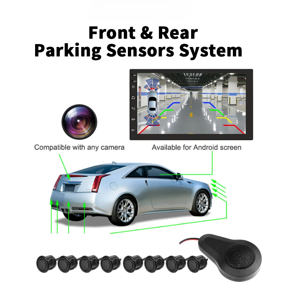 Rear Front Parking Sensor 4/8Sensors Kit Reverse Backup Car Parking Radar System
