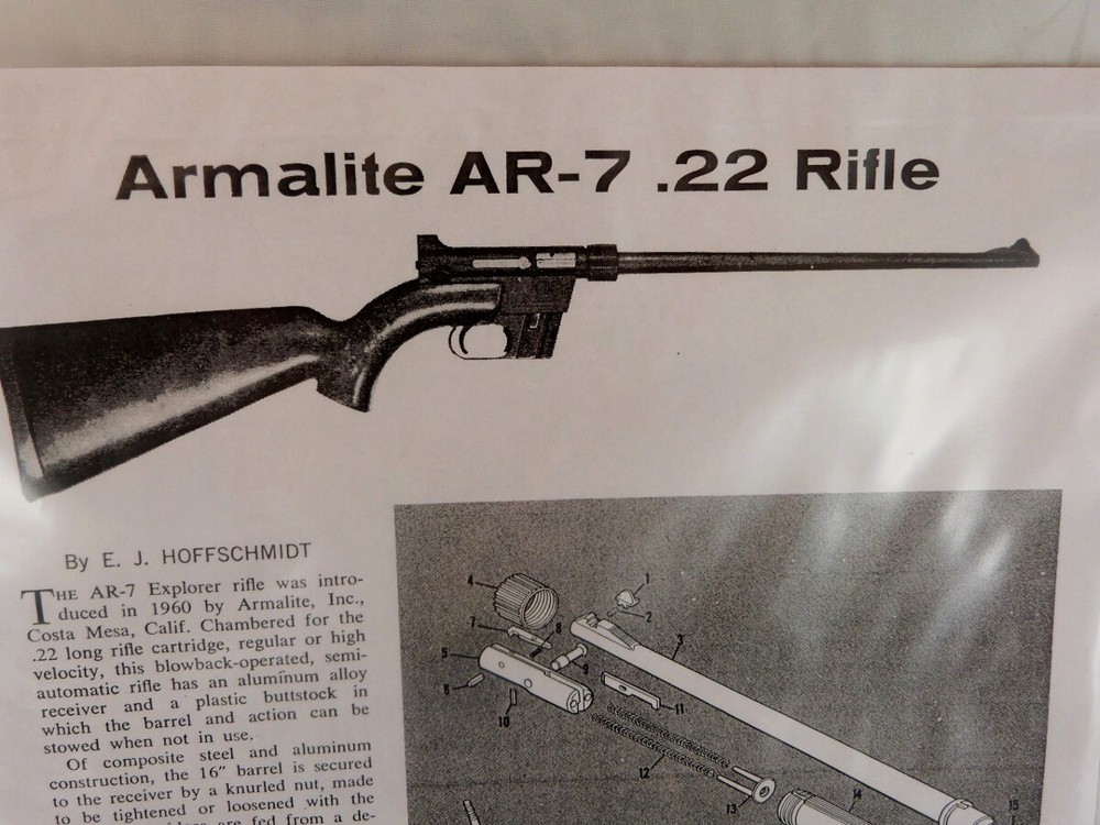ARMALITE AR-7 .22 RIFLE BREAK DOWN INSTRUCTION KIT