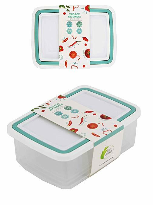 3 Pieces Rectangular Storage Containers, 750/1000/1500 ml, Made in Turkey