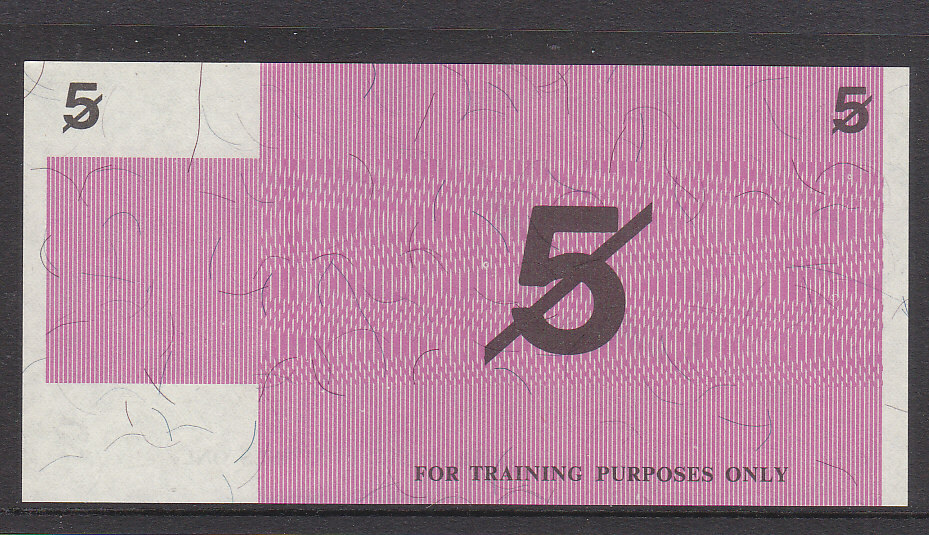 BANKNOTES: TRAINNING NOTE  $5.00  VERY FINE...