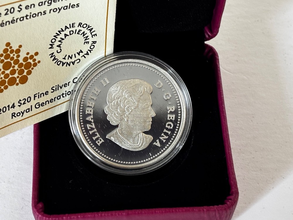 2014 $20 Royal Generations - Pure Silver Coin, Box +COA