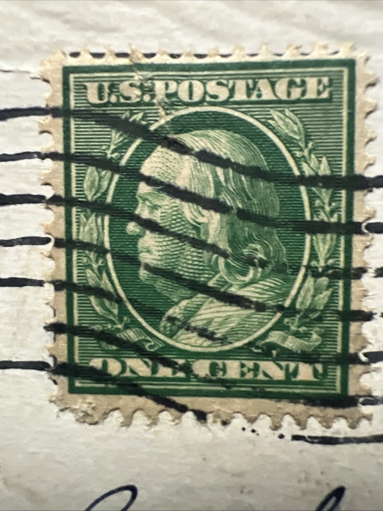 Antique 1909 Post Dated Boston Mass. 1 Cent Stamp Houston & Dutton Co. Postcard